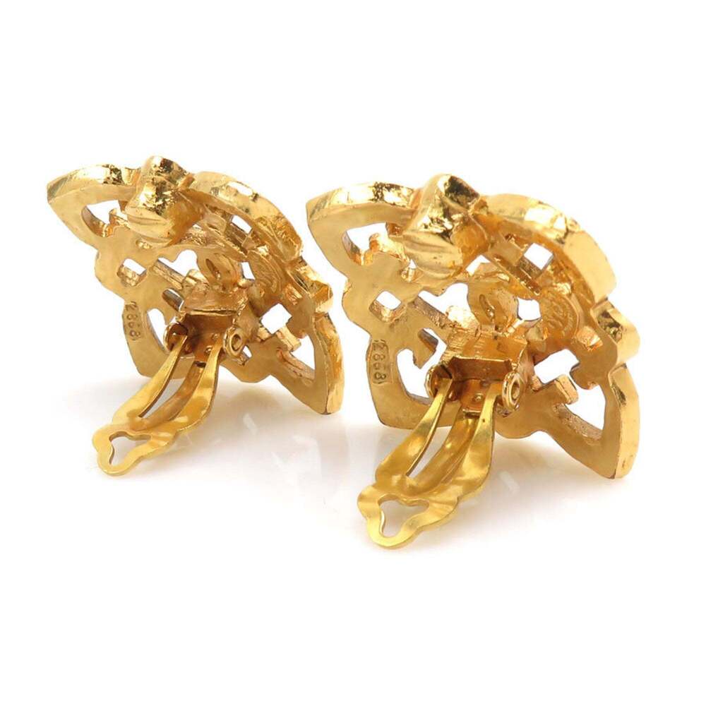 CHANEL Gold Logo Earrings - Picture 3 of 5